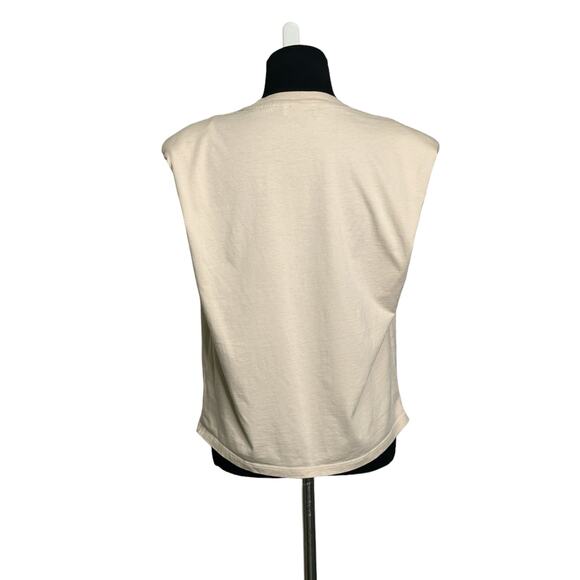 Aritzia Babaton Beige Padded Shoulder Sleeveless Top size XS - Picture 11 of 13
